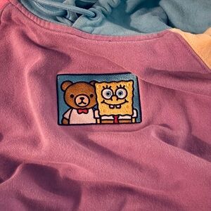 COPY - Teddy Fresh X SpongeBob 2020 Hoodie Sweatshirt XS Purple Pink Yellow Blue